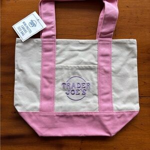 NEW Trader Joe's Mini Pink Tote Bag